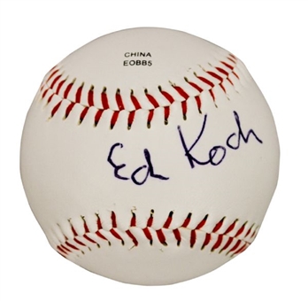 Ed Koch Signed Baseball 